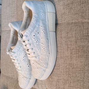 Kate Spade white eyelet lace sneakers size 8